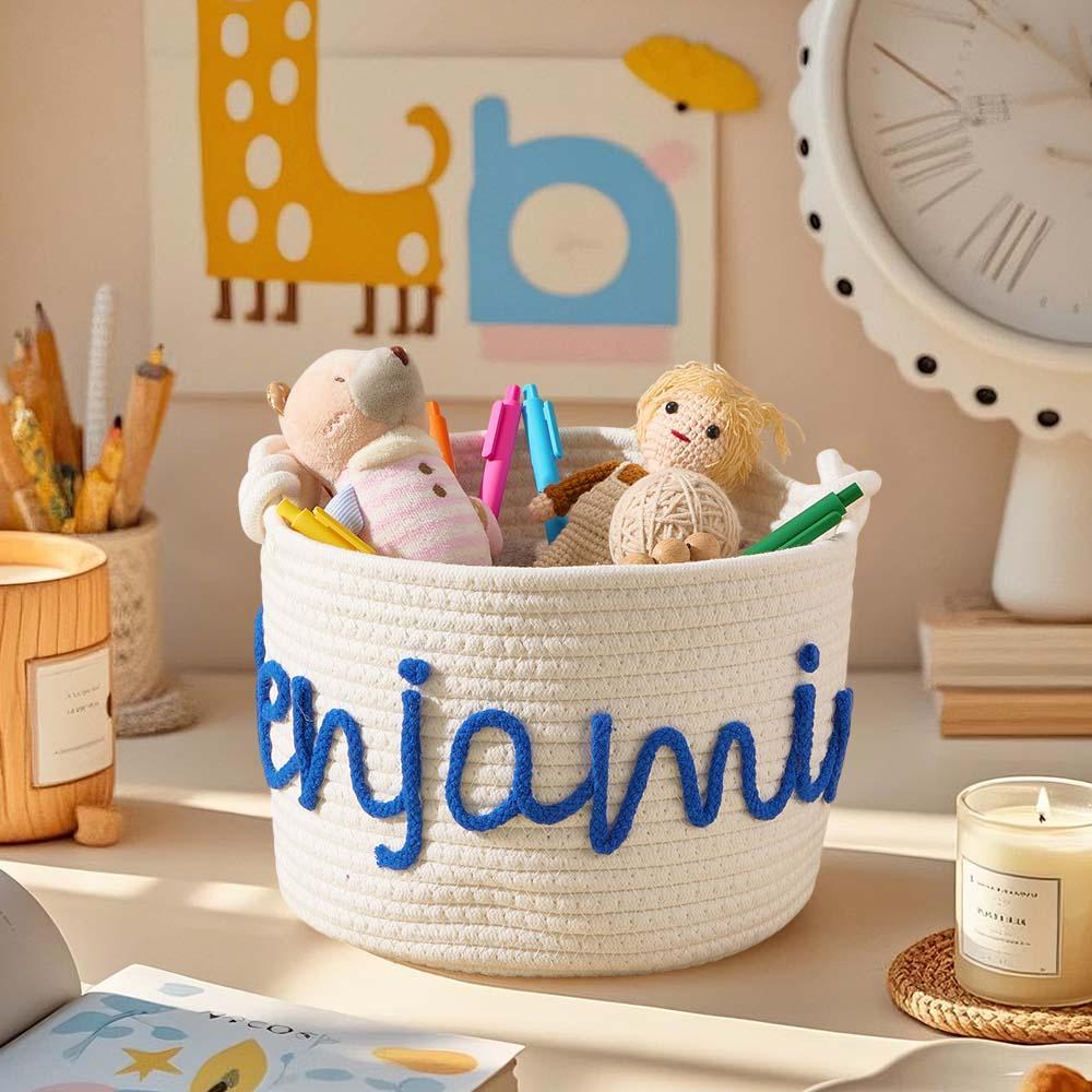 Personalized Baby Shower Basket with Name Custom Baby Toy Organizer Gift for Baby - soufeelmy