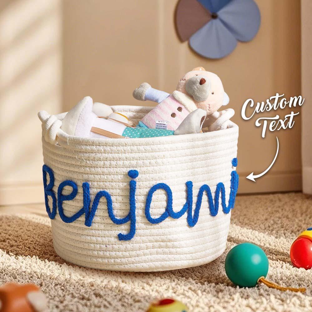 Personalized Baby Shower Basket with Name Custom Baby Toy Organizer Gift for Baby - soufeelmy