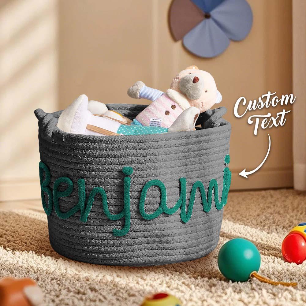 Personalized Baby Shower Basket with Name Custom Baby Toy Organizer Gift for Baby - soufeelmy