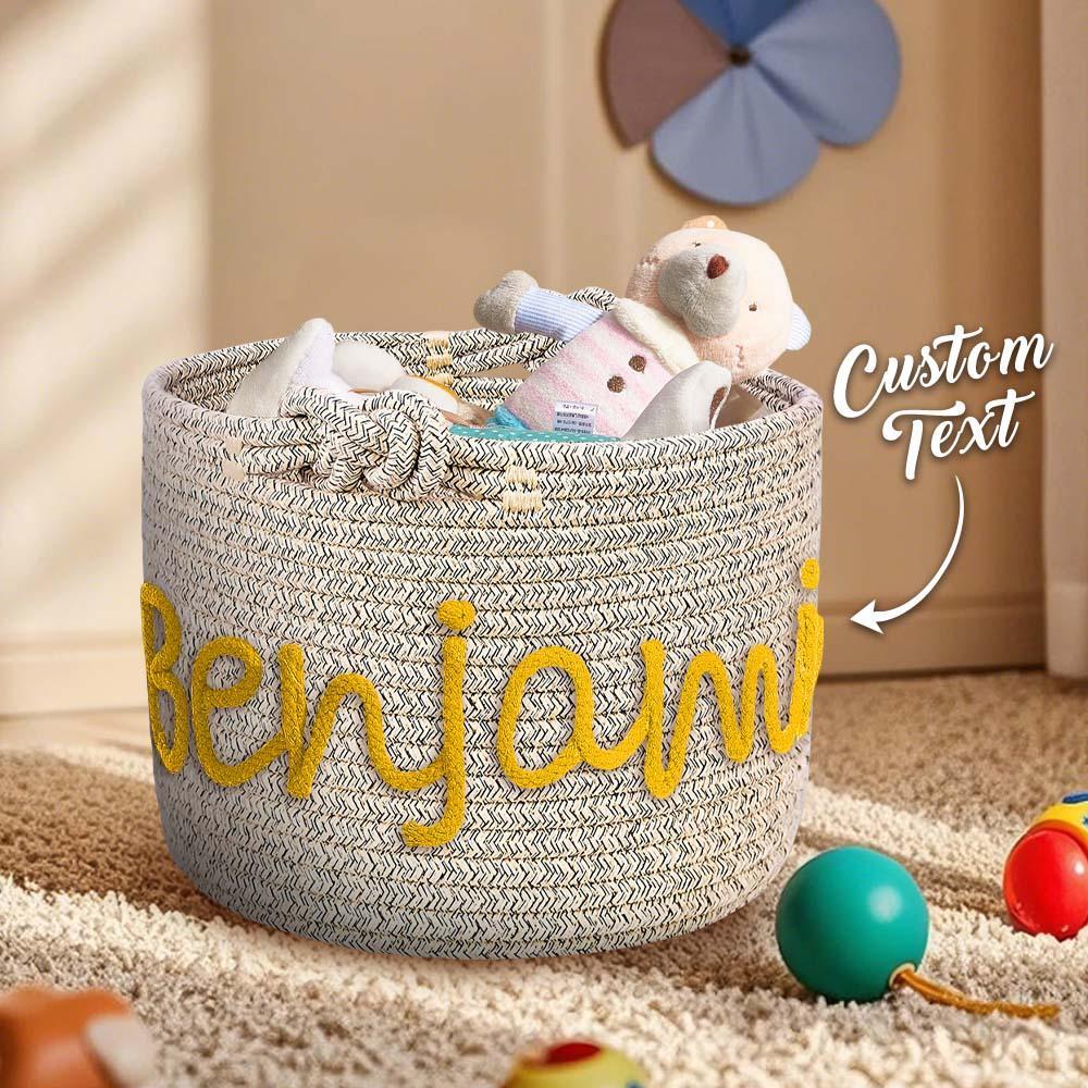 Personalized Baby Shower Basket with Name Custom Baby Toy Organizer Gift for Baby - soufeelmy