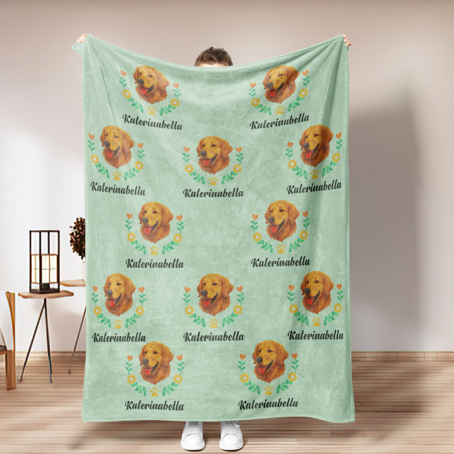 Custom Premium Faux Embroidered Style Pet Avatar Blanket - soufeelmy