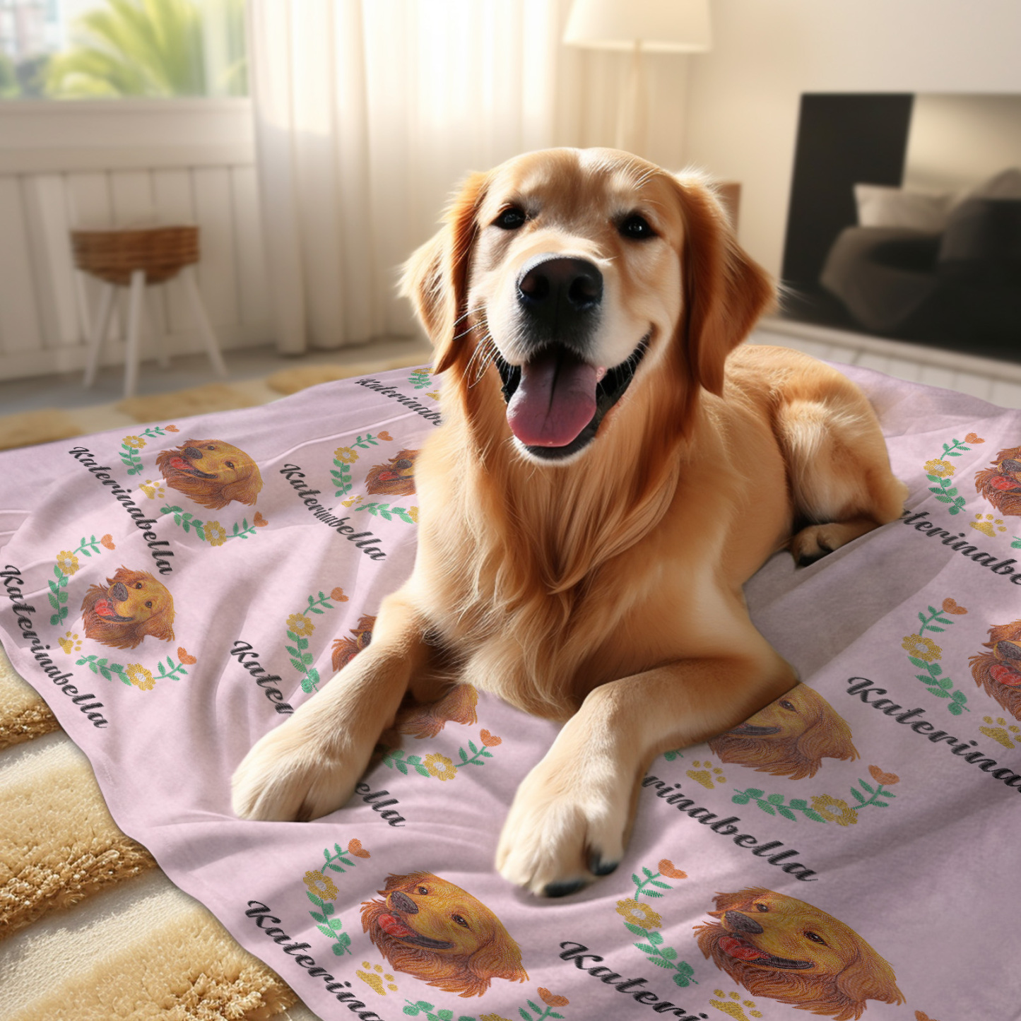 Custom Premium Faux Embroidered Style Pet Avatar Blanket - soufeelmy
