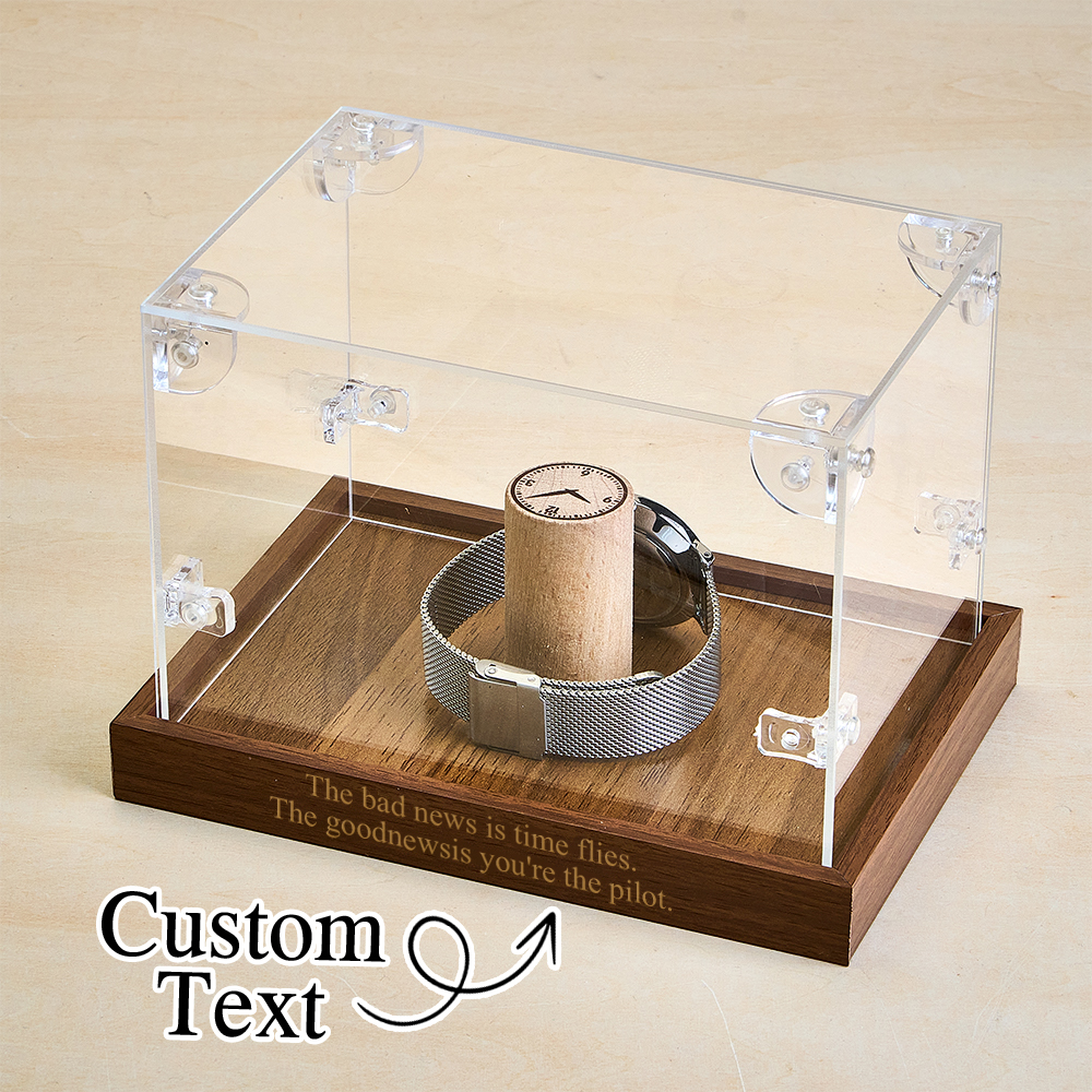 Custom Watch Box Engraved Watch Display Box Watch Holder DIY Assembly Packaging Box Gift For Him Anniversary Gift - soufeelmy