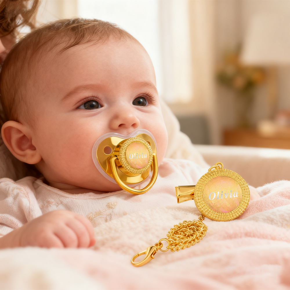 Custom Name Pacifier Custom Luxury Baby Pacifier Shower Gift Newborn Keepsake Baby Souvenir Gift - soufeelmy