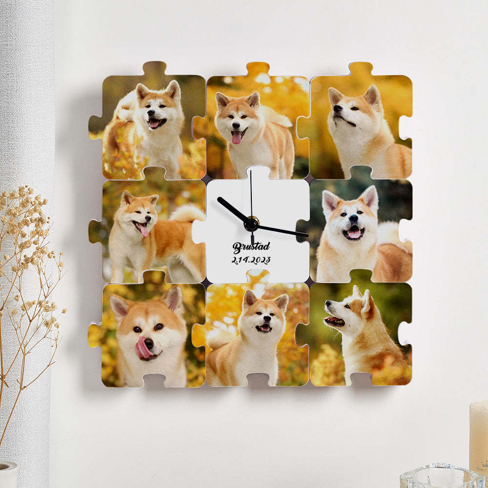 Custom Photo Clock Puzzle Fun Changable Pieces Personalized Name Clock - soufeelmy