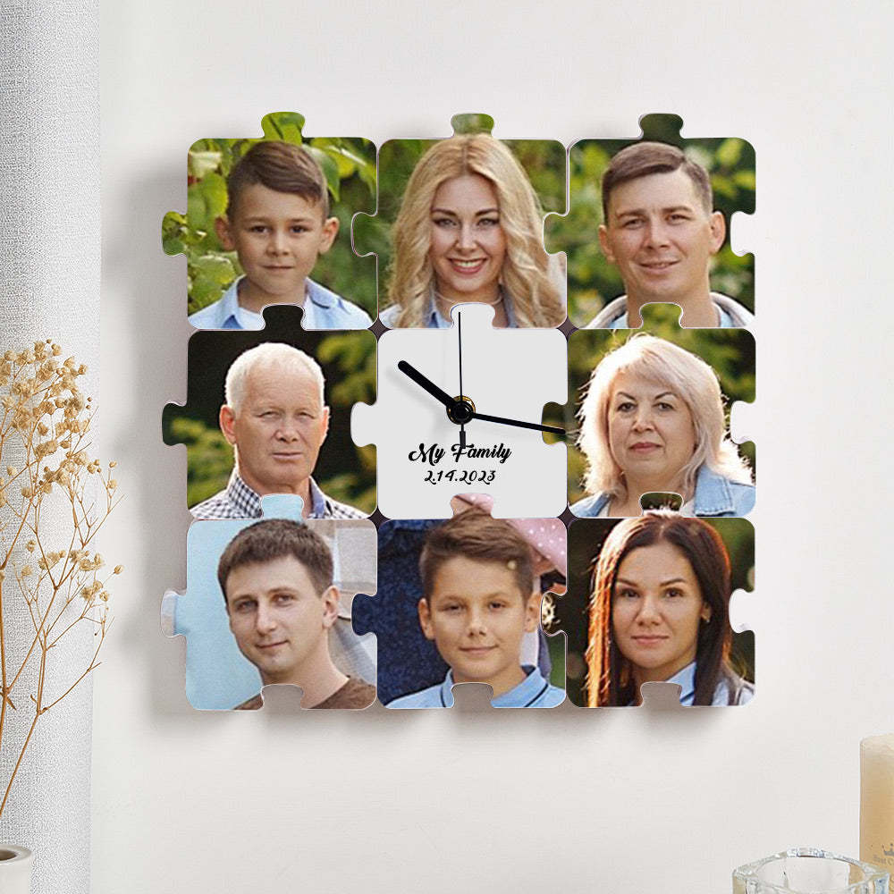 Custom Photo Clock Puzzle Fun Changable Pieces Personalized Name Clock - soufeelmy