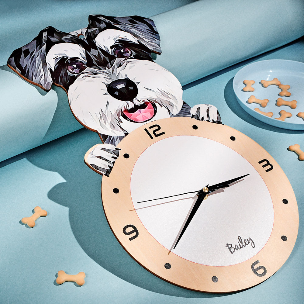 Custom Photo Clock Gifts for Pet Lover Personalized Dog Face Home Decor - soufeelmy