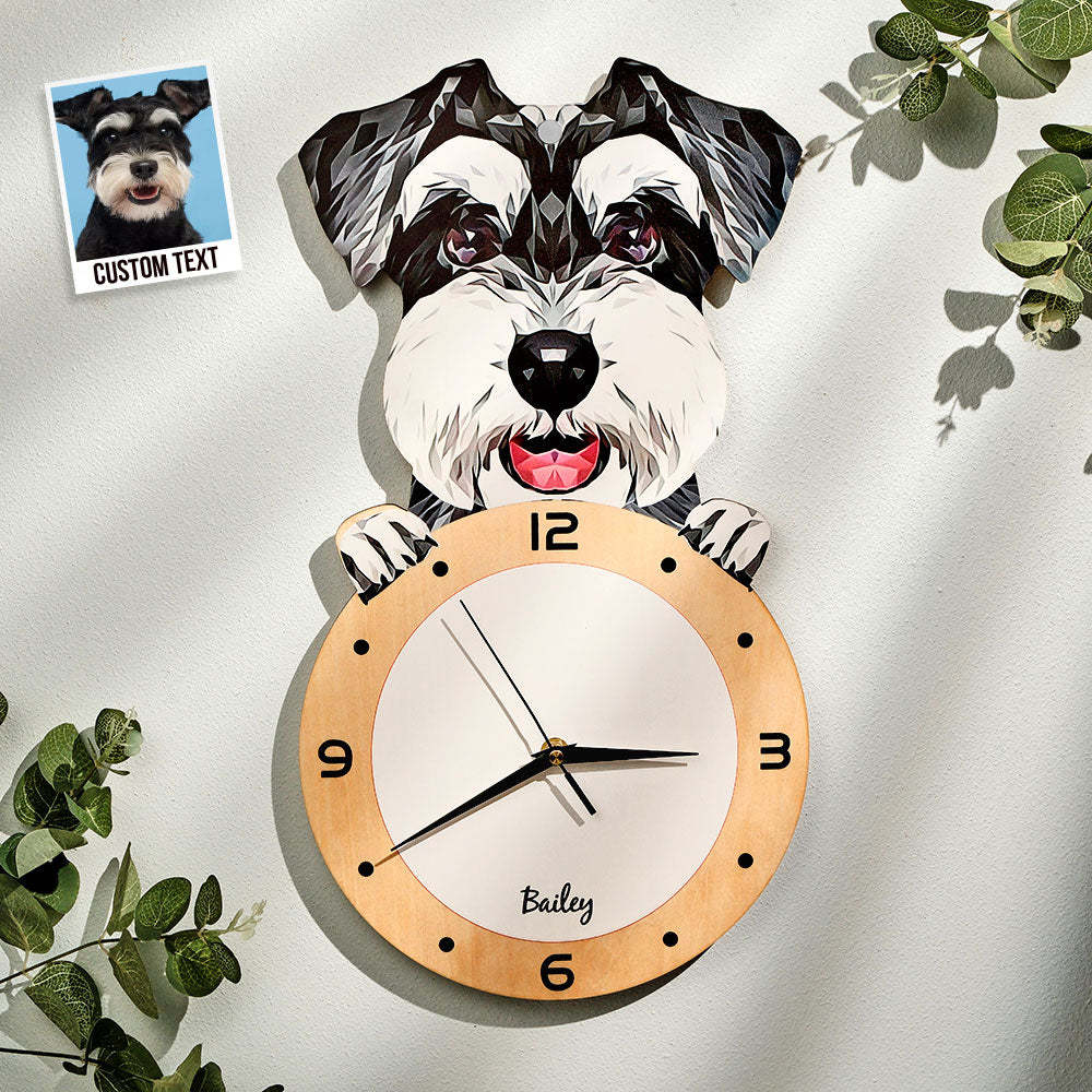 Custom Photo Clock Personalized Cat Face Home Decor Gifts for Pet Lover - soufeelmy