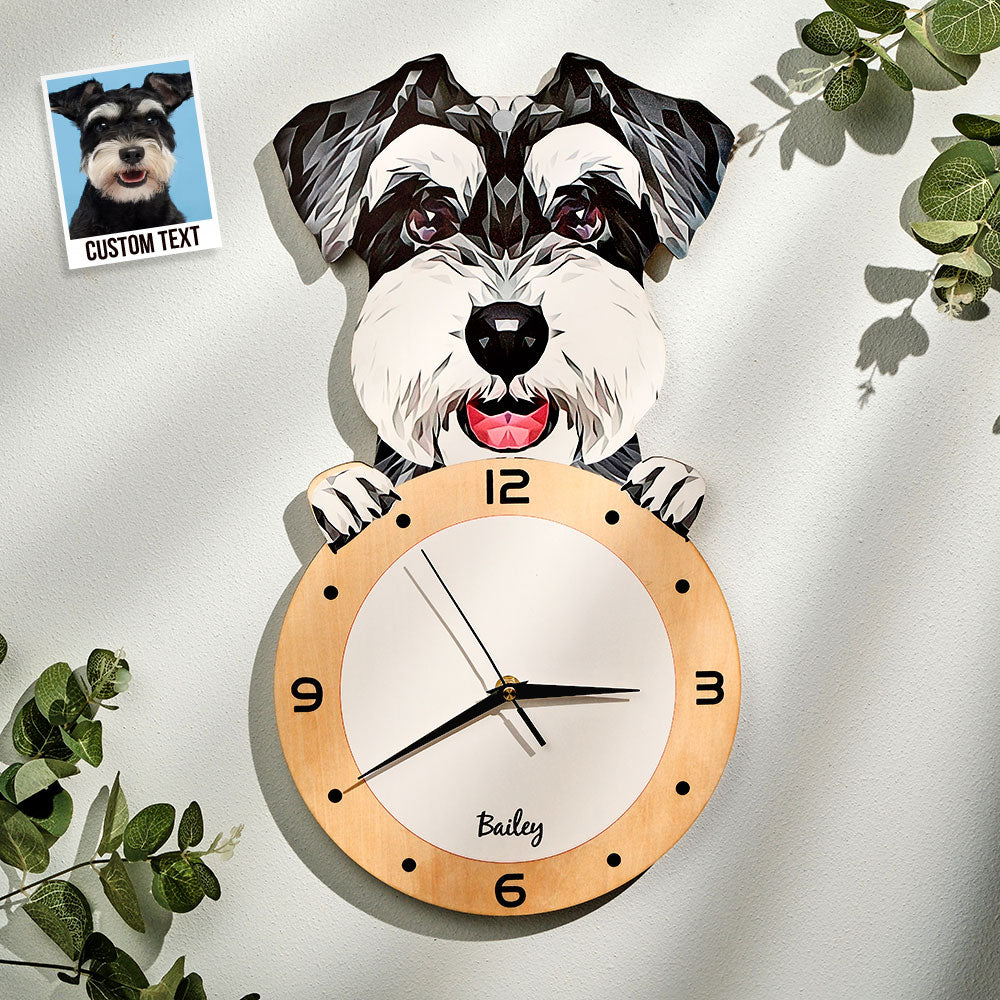 Custom Photo Clock Gifts for Pet Lover Personalized Dog Face Home Decor - soufeelmy