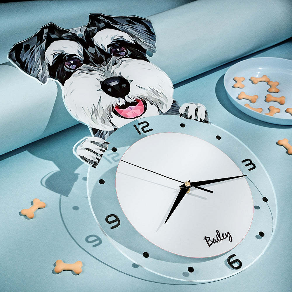 Custom Photo Clock Gifts for Pet Lover Personalized Dog Face Home Decor - soufeelmy