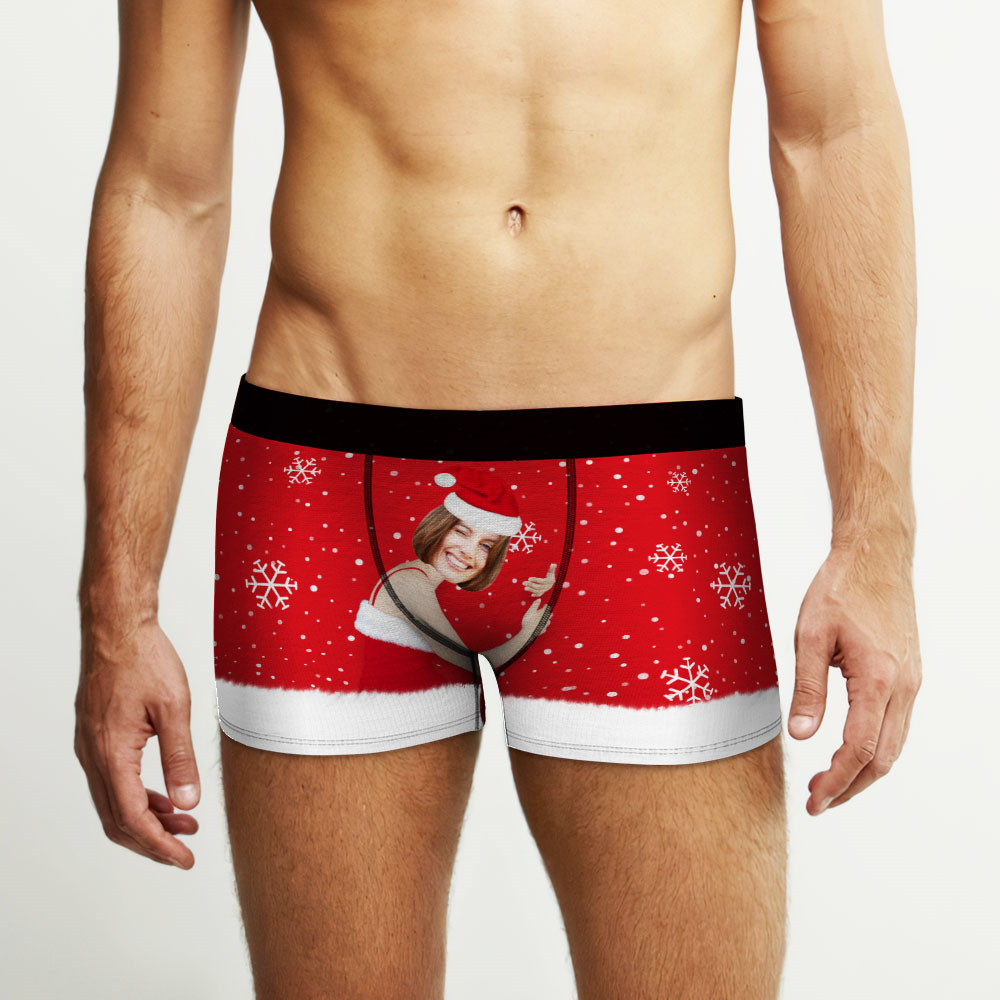 Custom Face Men's Christmas Underwear Face On Body Boxers Christmas Gift AR View Gift - soufeelmy