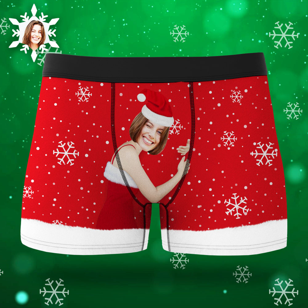 Custom Face Men's Christmas Underwear Face On Body Boxers Christmas Gift AR View Gift - soufeelmy