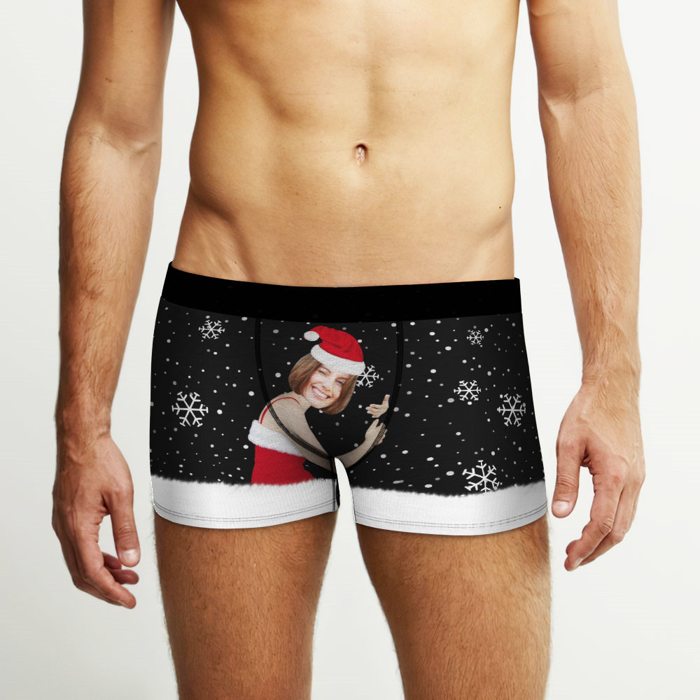 Custom Face Men's Christmas Underwear Face On Body Boxers Christmas Gift AR View Gift - soufeelmy