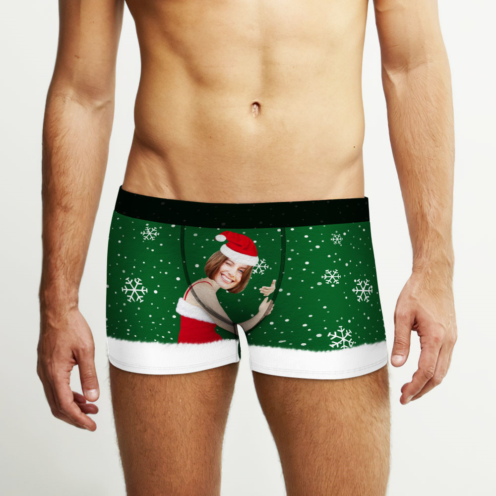 Custom Face Men's Christmas Underwear Face On Body Boxers Christmas Gift AR View Gift - soufeelmy