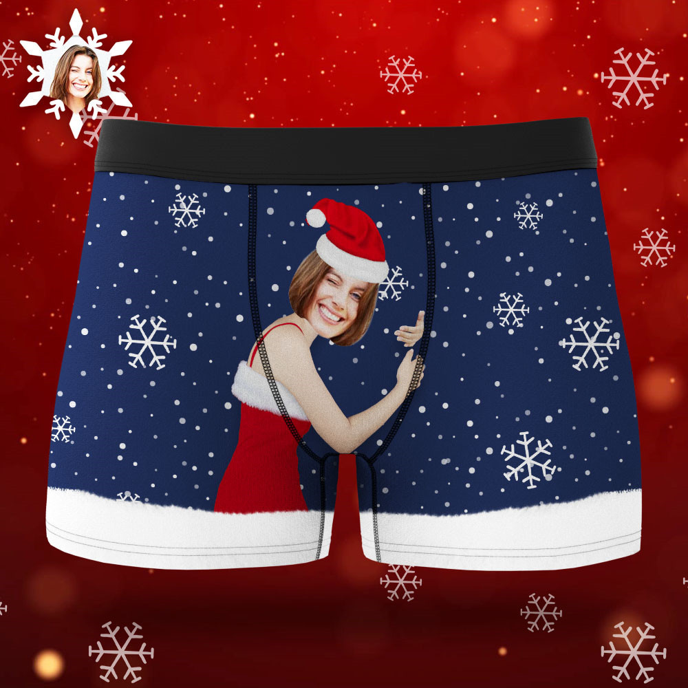 Custom Face Men's Christmas Underwear Face On Body Boxers Christmas Gift AR View Gift - soufeelmy