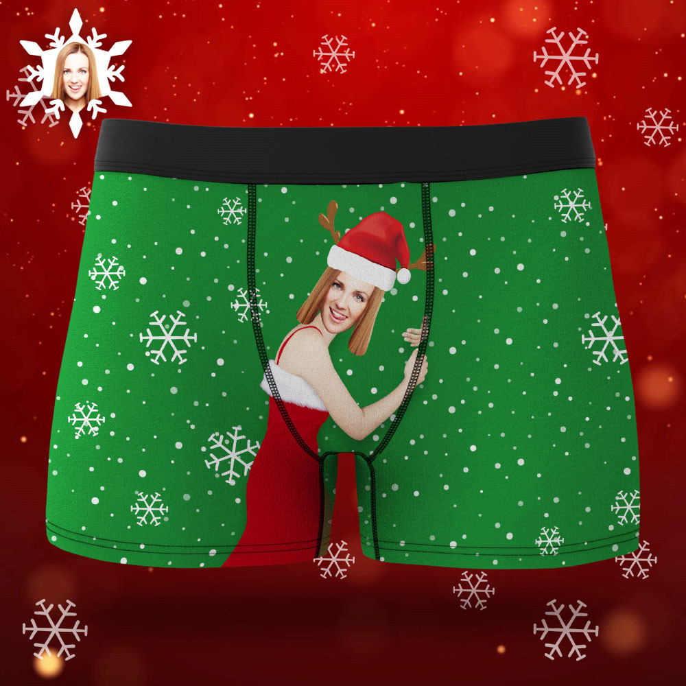 Custom Girlfriend Face Boxers Shorts Custom Photo Underwear Christmas Gift For Men AR View Gift - soufeelmy