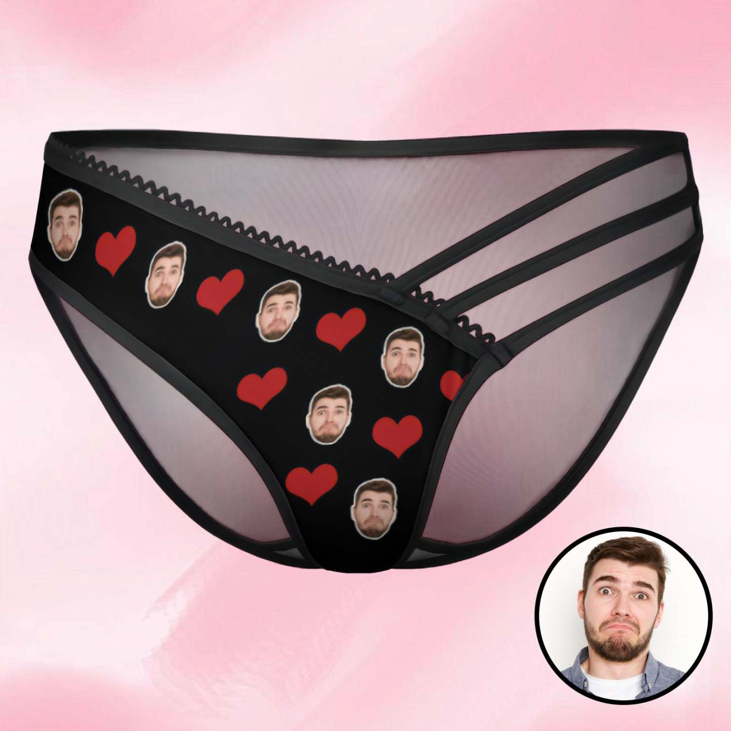 Custom Face Panties Mesh Thin Strap Sexy Panties for Her - soufeelmy