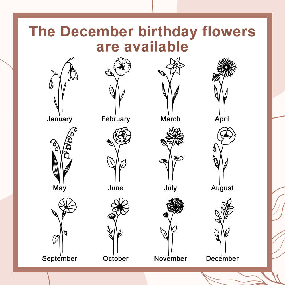 Personalized Name Birth Flower Wallet Card Holder Birthday Gift for her - soufeelmy