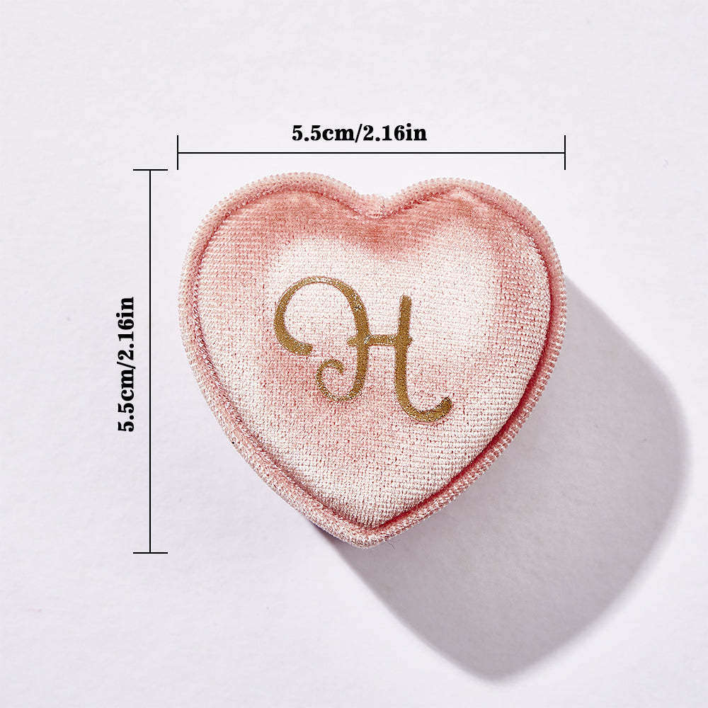 Personalized Ring Box Custom Text Heart Shaped Ring Box Engagement Wedding Ring Box - soufeelmy