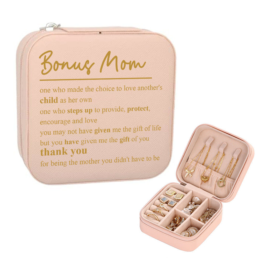 Personalized Jewelry Box Custom Jewelry Organizer Storage Gift for Bonus Mom - soufeelmy