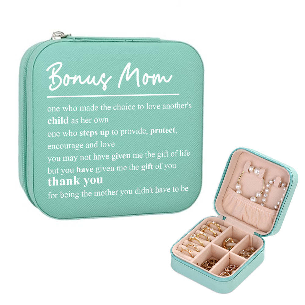 Personalized Jewelry Box Custom Jewelry Organizer Storage Gift for Bonus Mom - soufeelmy
