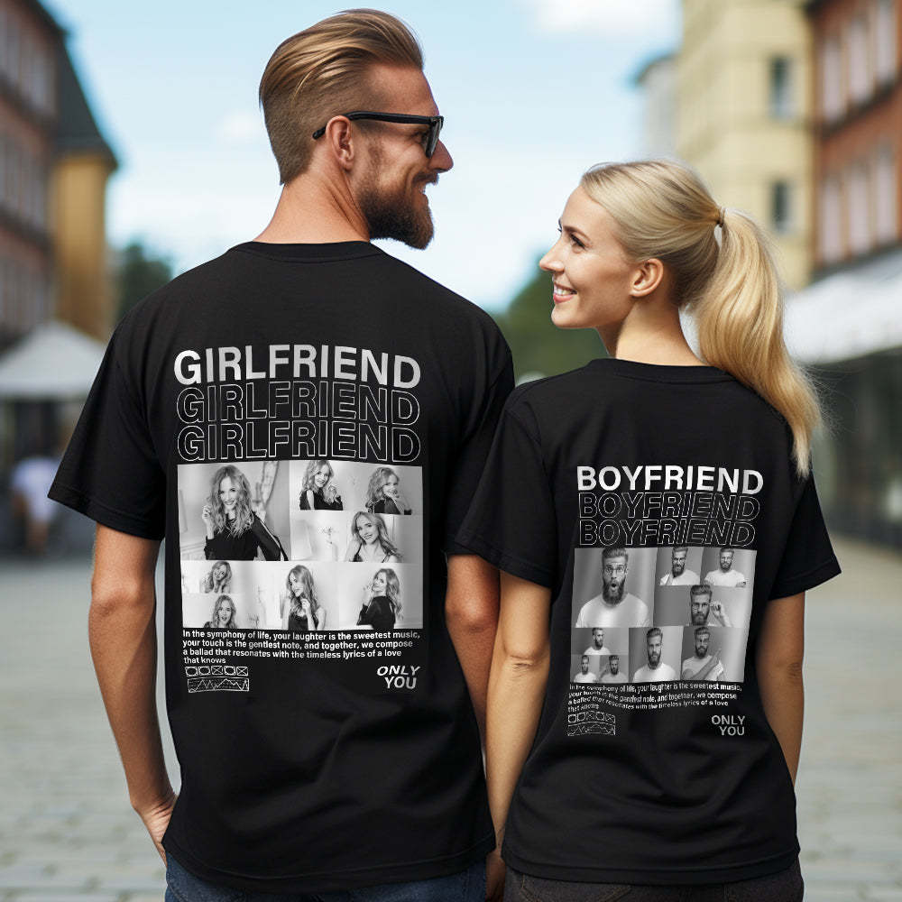 Custom Photo T-shirts Personalized Pictures T-shirt Valentine's Day Gifts for Couples - soufeelmy