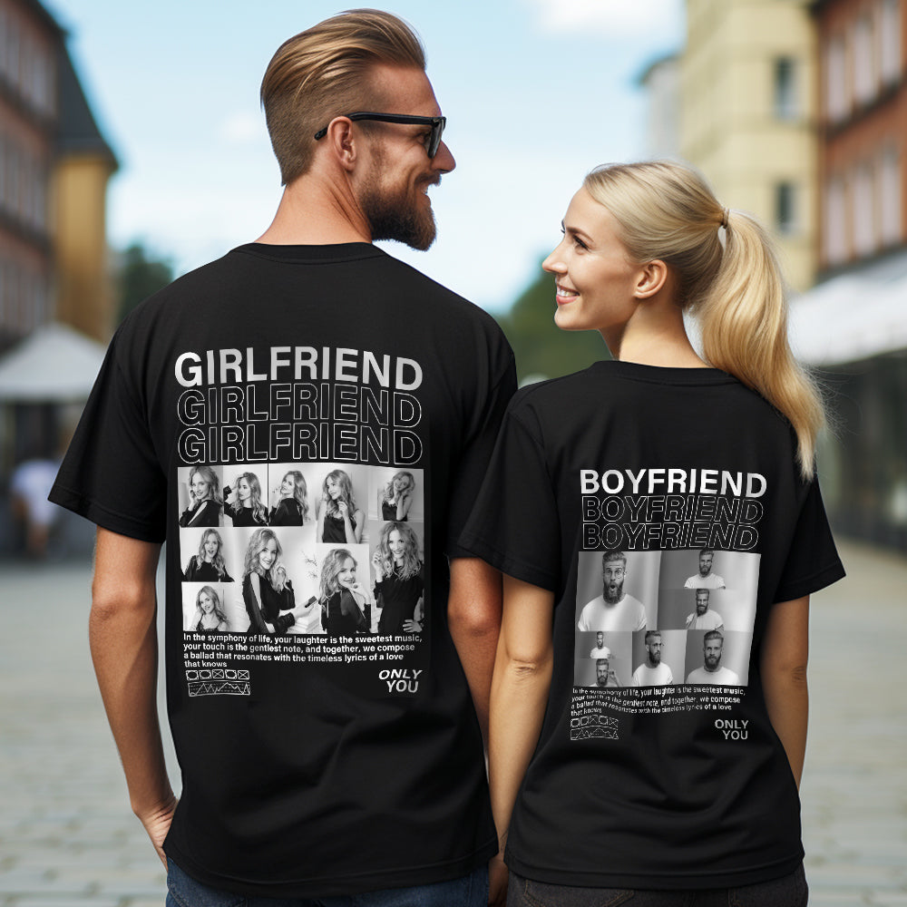 Custom Photo T-shirts Personalized Pictures T-shirt Valentine's Day Gifts for Couples - soufeelmy