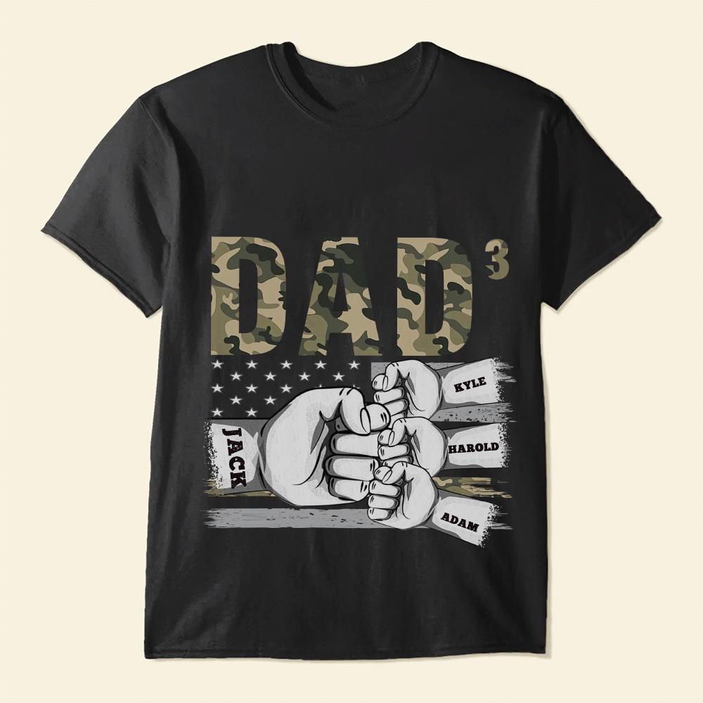 Personalized Men's Shirts Dad Of 3 Name T-shirts Best Gift for Father's Day