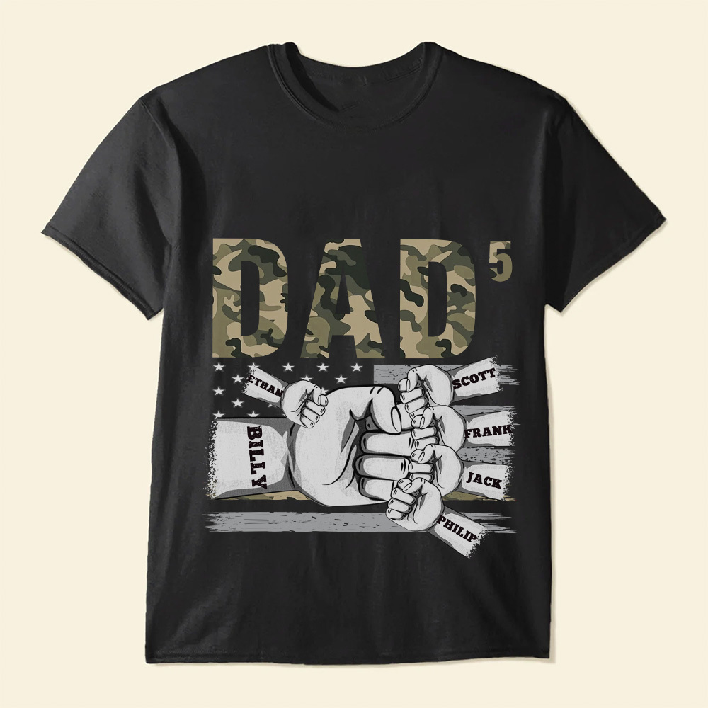 Personalized Men's Shirts Dad Of 3 Name T-shirts Best Gift for Father's Day