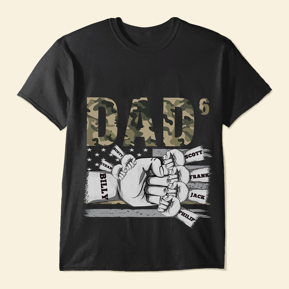 Personalized Men's Shirts Dad Of 3 Name T-shirts Best Gift for Father's Day
