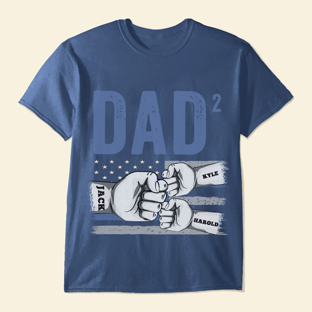 Personalized Men's Shirts Dad Of 3 Name T-shirts Best Gift for Father's Day