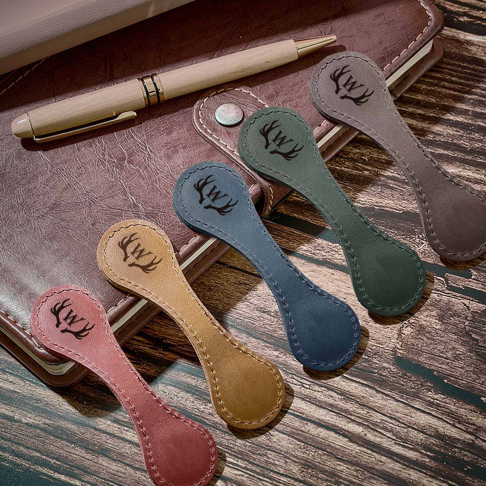 Custom Leather Bookmark Personalized Engraved Magnetic Bookmark Gift for Book Lover - soufeelmy