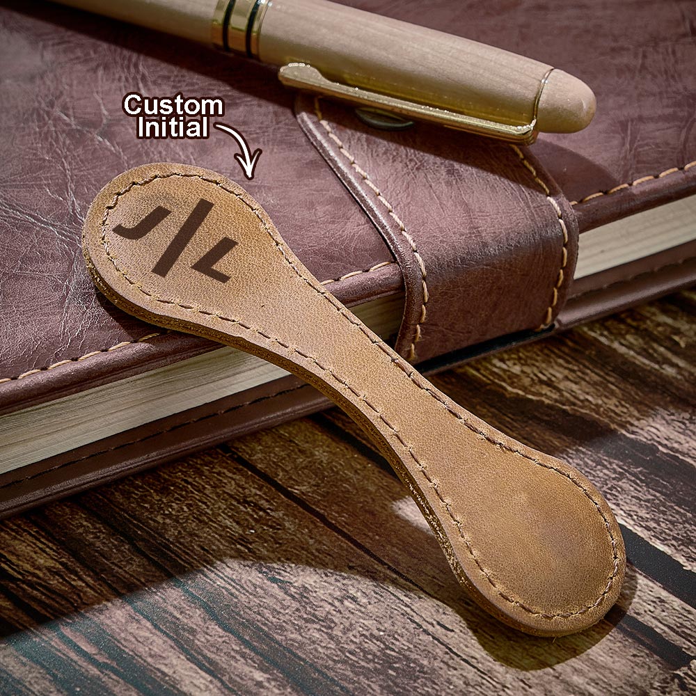 Personalized Leather Bookmark Magnetic Bookmark Reader Gift for Her or Him - soufeelmy
