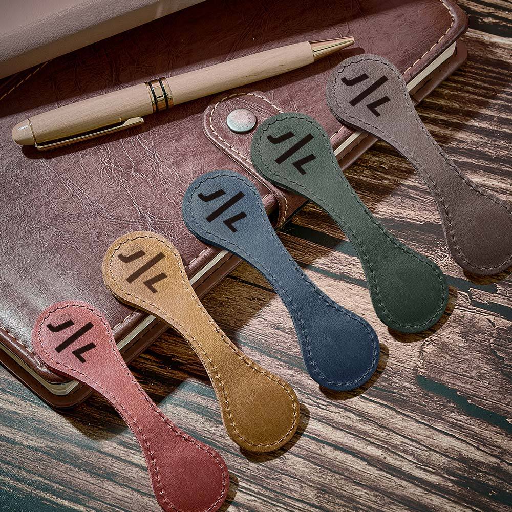 Personalized Leather Bookmark Magnetic Bookmark Reader Gift for Her or Him - soufeelmy