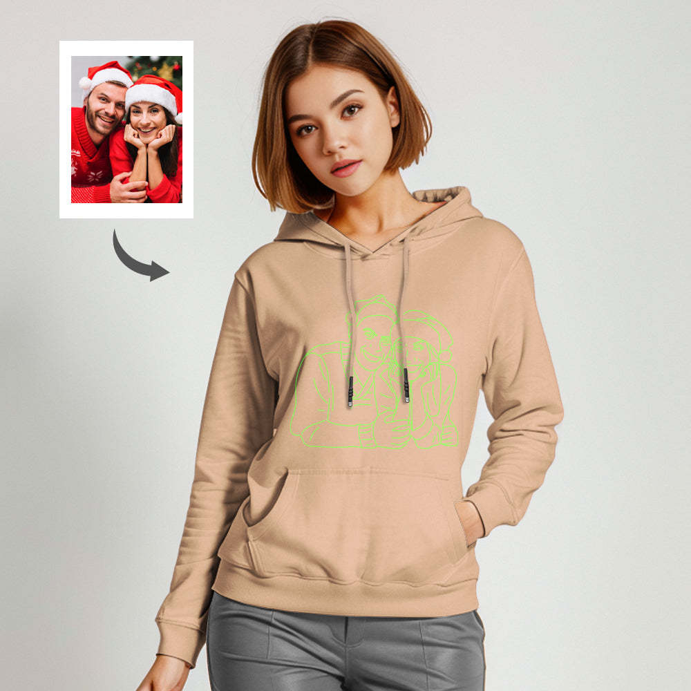 Custom Photo Glow In The Dark Multicolour Hoodie Personalized Luminous Unisex Hoodie Creative Gift - soufeelmy