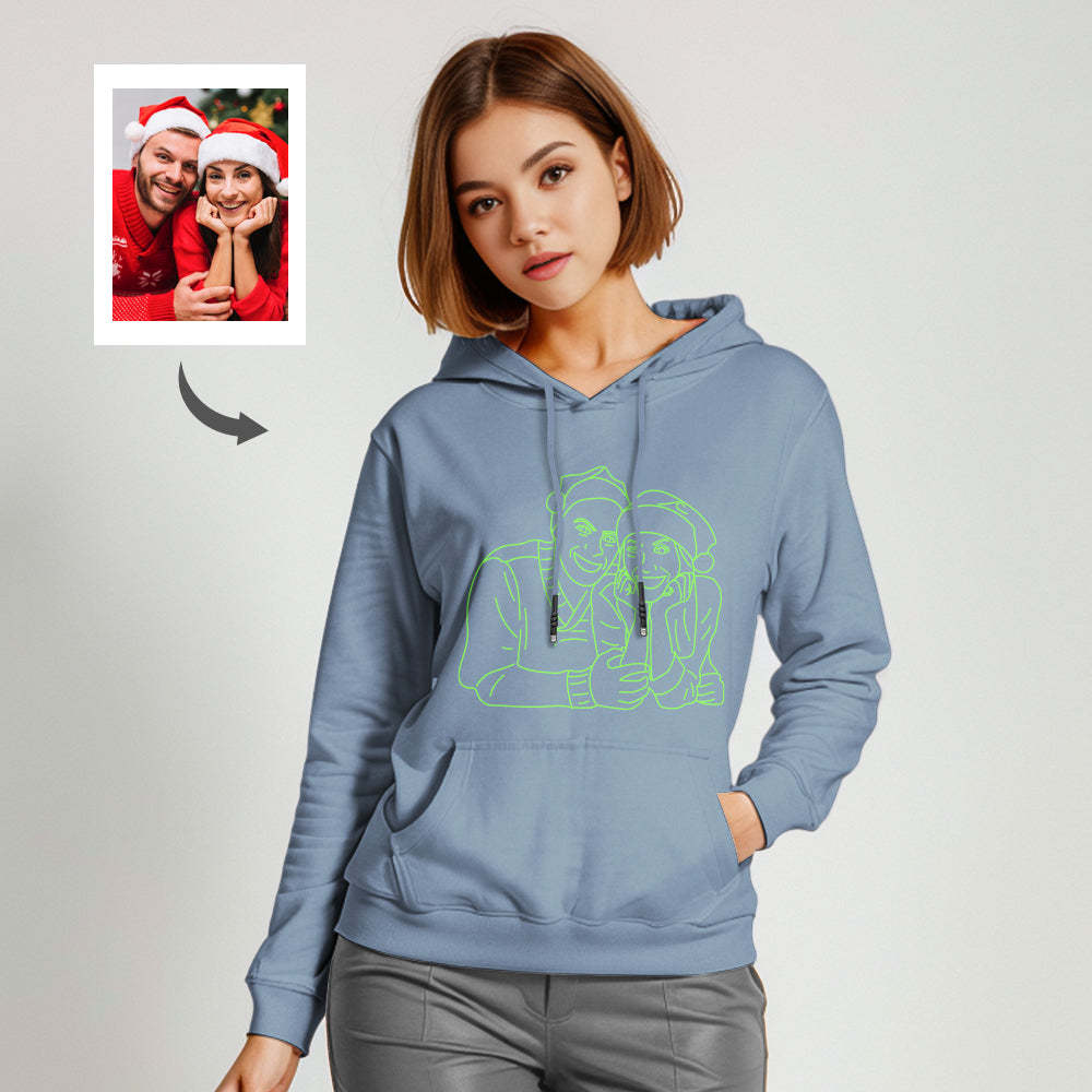 Custom Photo Glow In The Dark Multicolour Hoodie Personalized Luminous Unisex Hoodie Creative Gift - soufeelmy