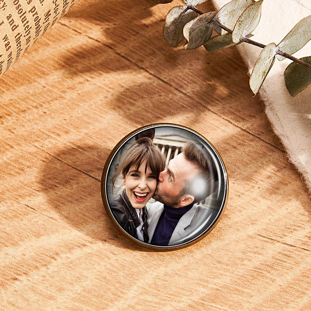 Custom Photo Lapel Pin Vintage Circle Brooch Gift For Man - soufeelmy