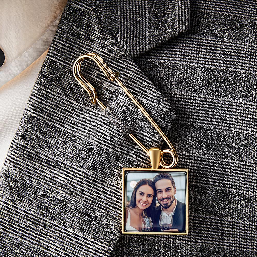 Personalized Photo Lapel Pin Memorial Charm Brooch Gift For Man - soufeelmy