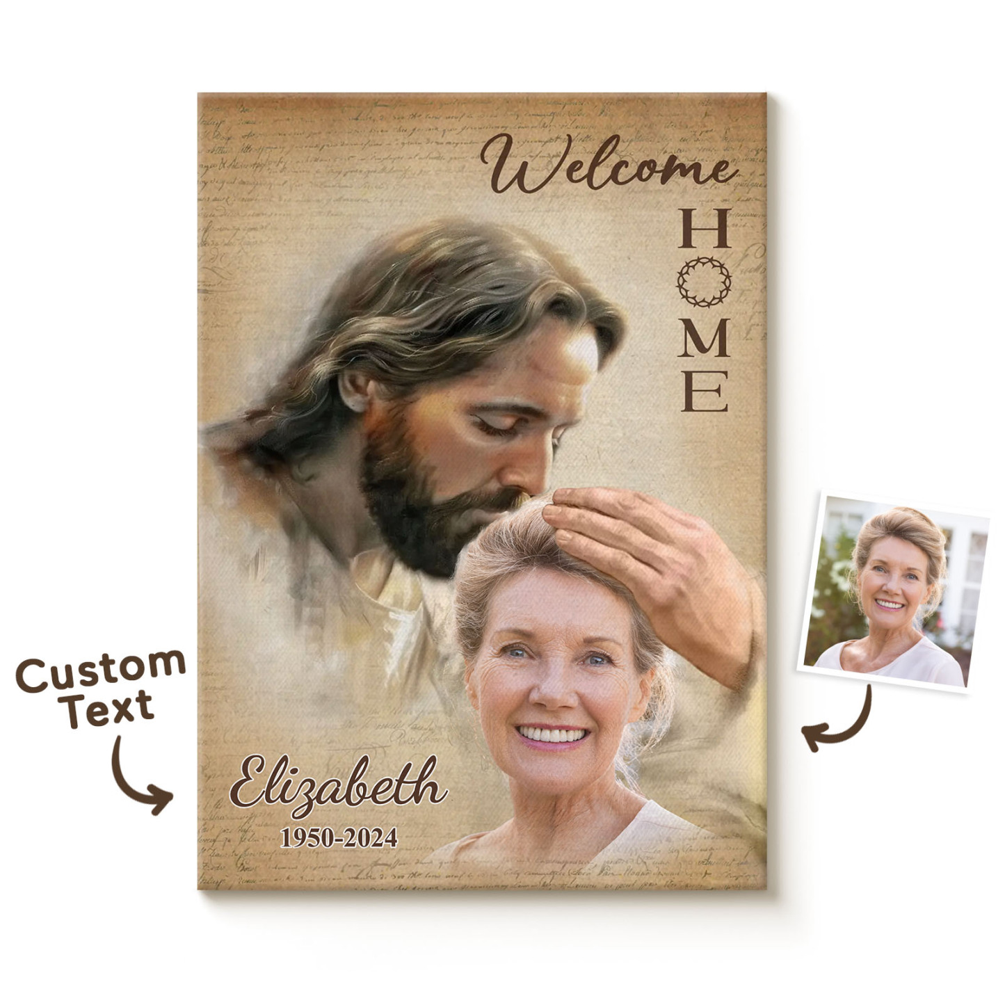 Custom Photo Remembering You With Love Memorial Personalized Custom Vertical Poster Sympathy Gift For Family Members - soufeelmy