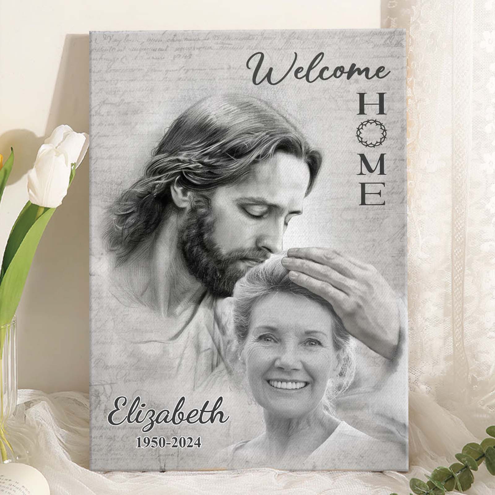 Custom Photo Remembering You With Love Memorial Personalized Custom Vertical Poster Sympathy Gift For Family Members - soufeelmy