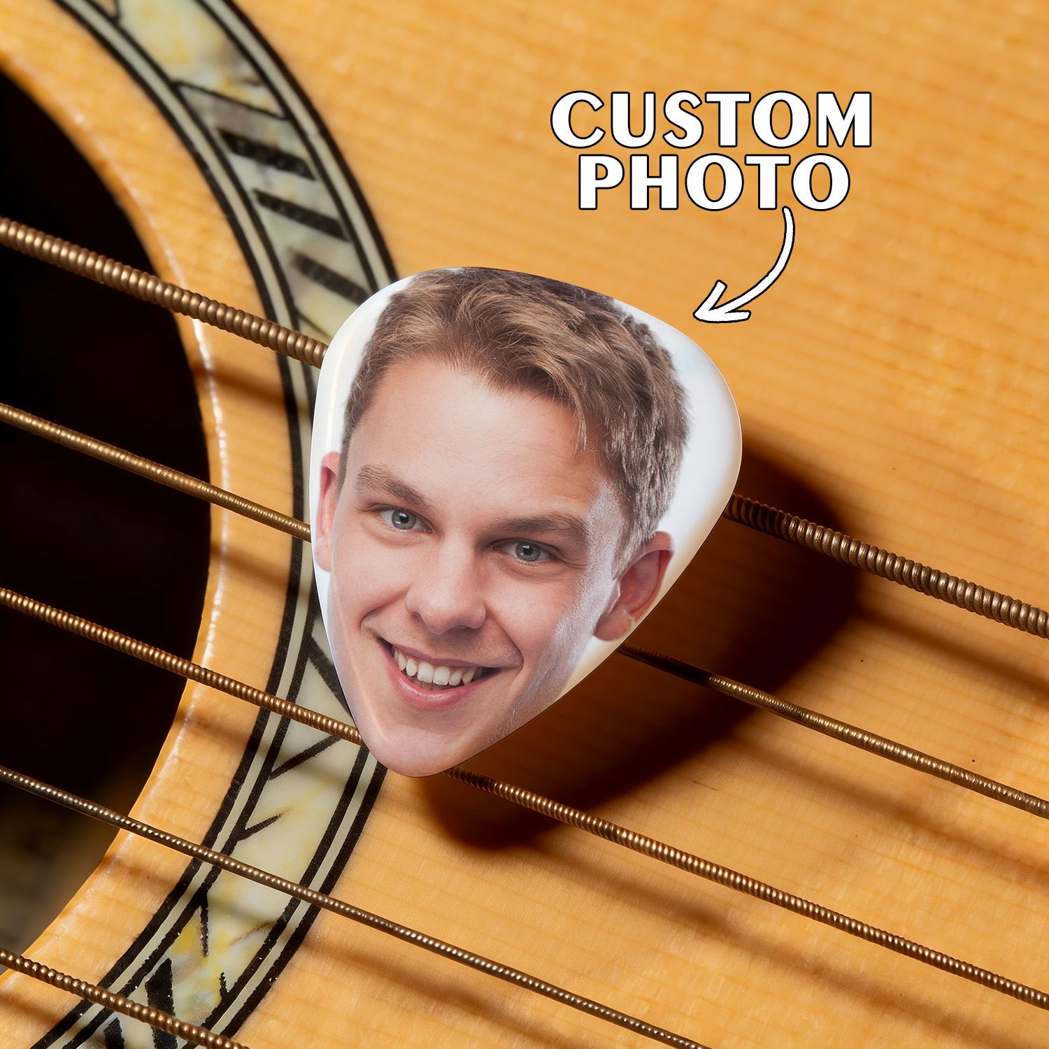 Custom Funny Face Guitar Pick Set 12PCS, Personalized Photo Pick, Gag Gift for Guitar Lovers, Unique Musician Gift - soufeelmy