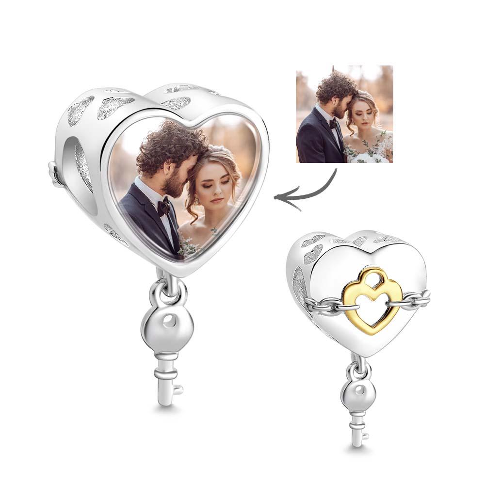 Custom Heart Photo Charm With A Key Pendant Creative Gifts - soufeelmy