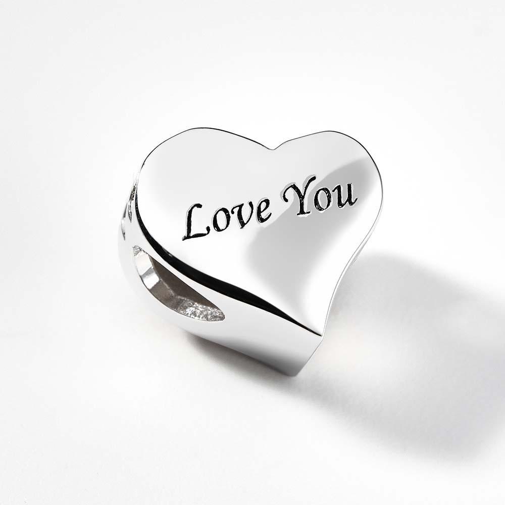 Personalized Photo Charm Heart Shaped Engraved Charm Gift for Women Girls - soufeelmy
