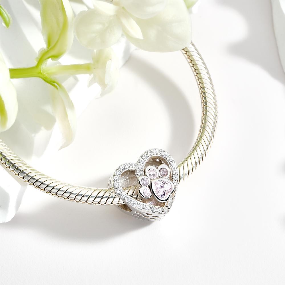 Custom Photo Pawprint Charm Lovely Zircon Pendant Gifts For Pet Lovers - soufeelmy