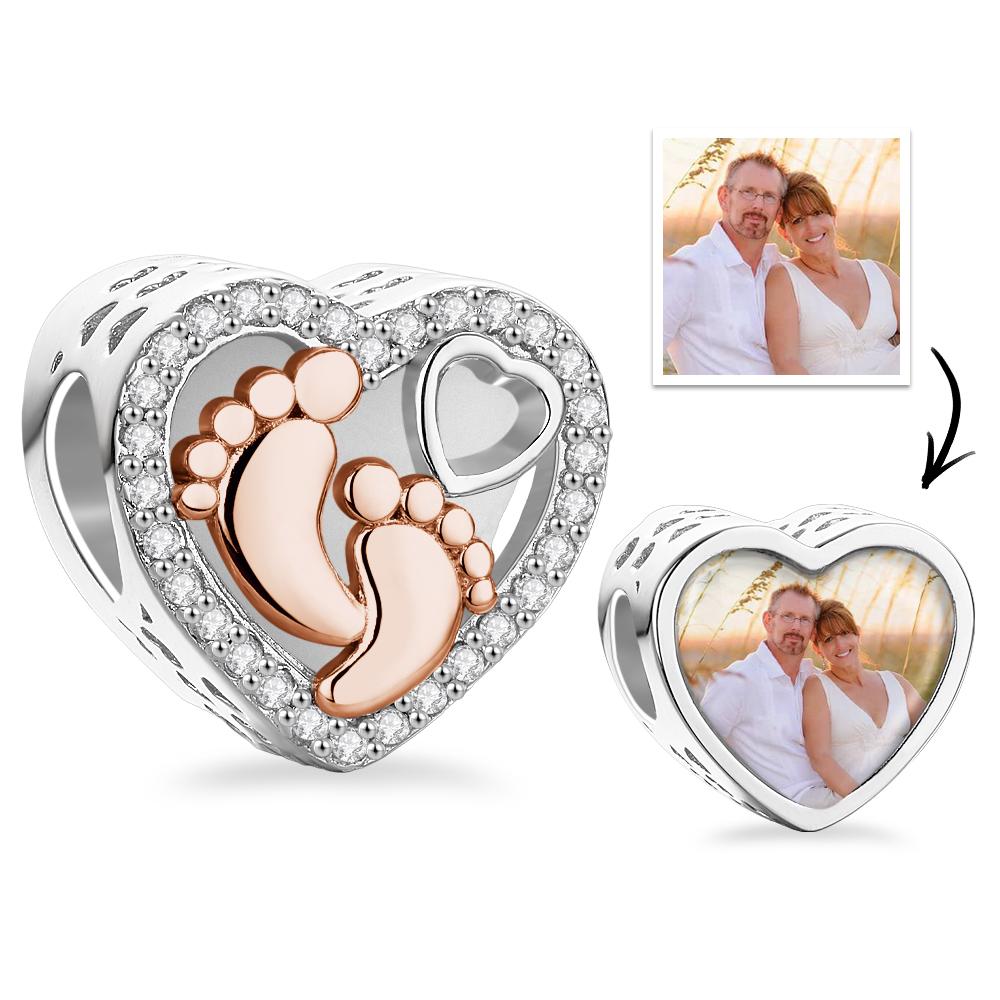 Custom Photo Charm Hollow Out Footprint Creative Pendant - soufeelmy