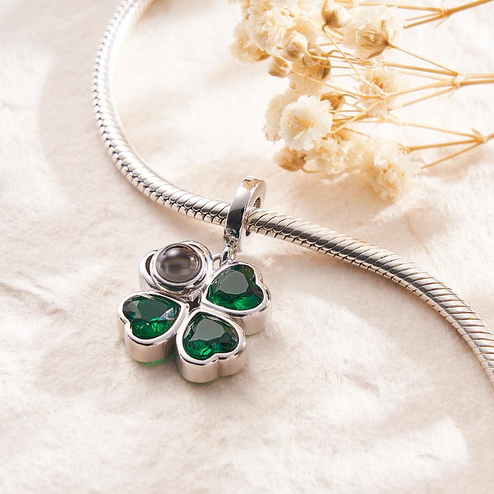 Custom Projection Charm Four Leaf Clover Couple Gift - soufeelmy