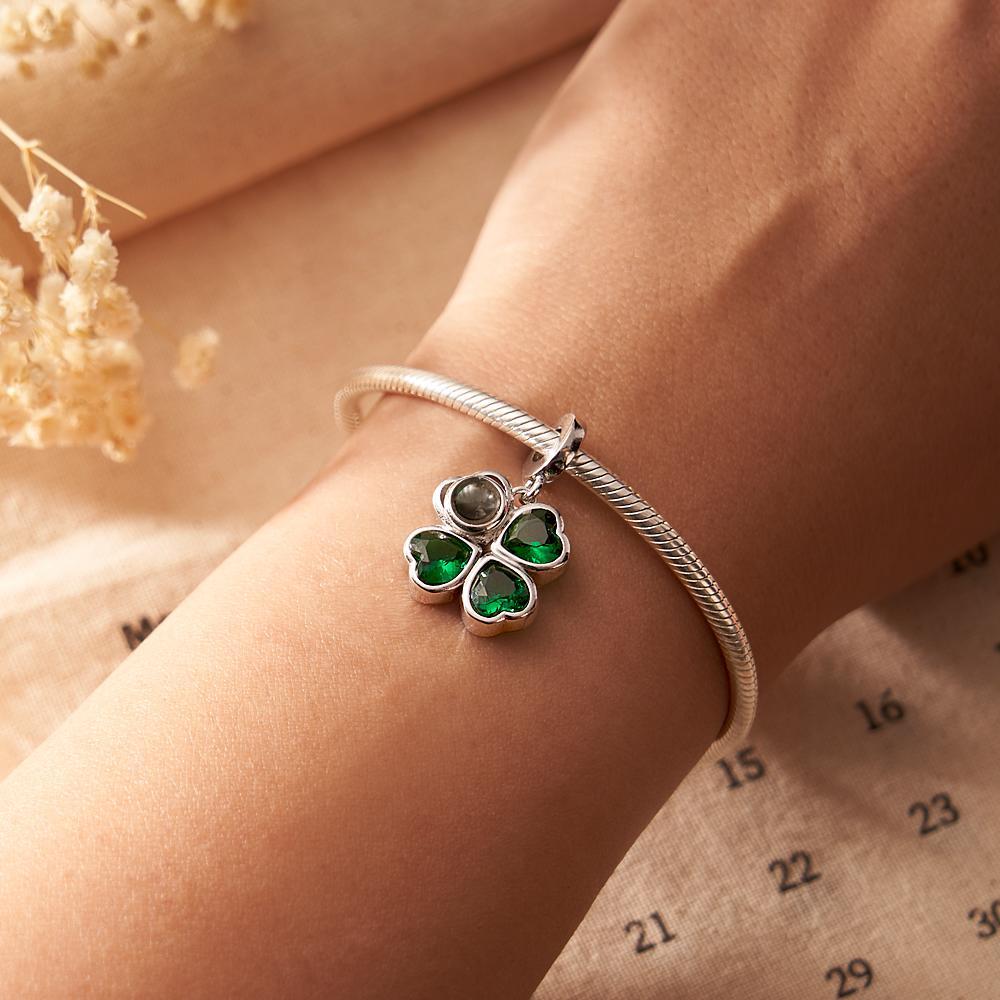 Custom Projection Charm Four Leaf Clover Couple Gift - soufeelmy