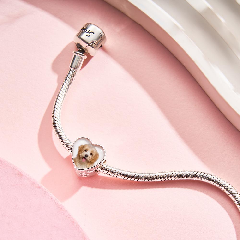 Photo Charm Lovely Pet Paw Bone Heart-Shaped Pendant For Her - soufeelmy