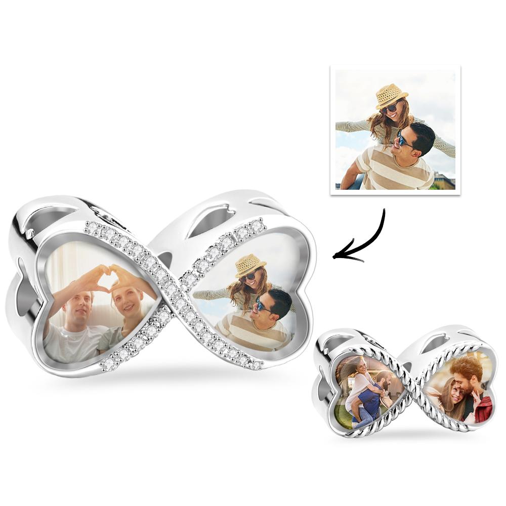 Custom Photo Charm Bracelet Creative Bow Tie Couple Gift - soufeelmy