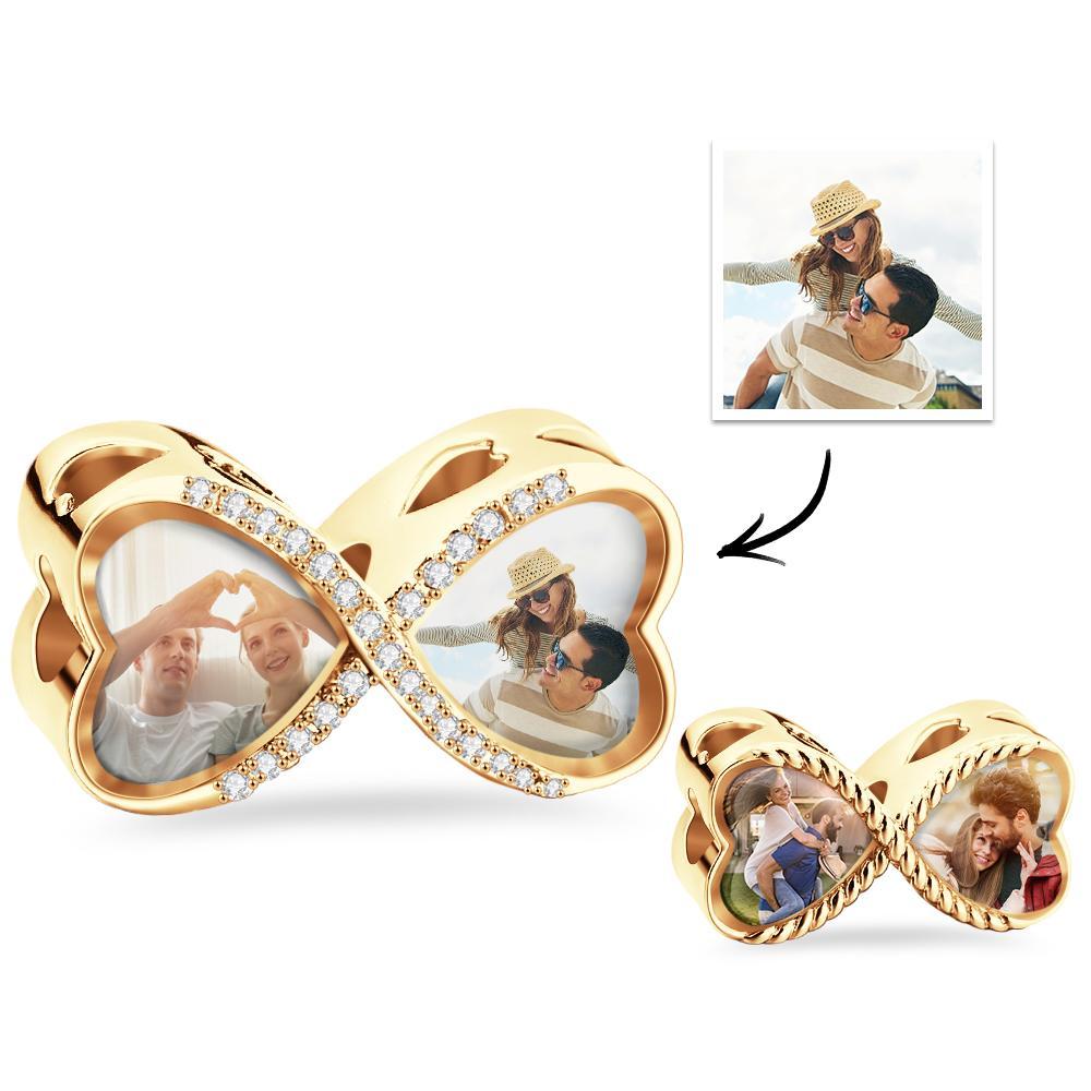 Custom Photo Charm Bracelet Creative Bow Tie Couple Gift - soufeelmy